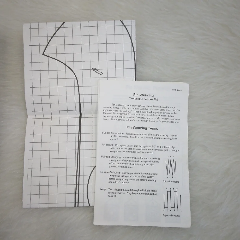 PIN-WEAVING vest #702 Size Large, Ex-Large,  Just 3 Easy Steps!
